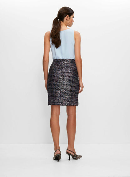 Women Boucle Wool-Blend Pencil Skirt Multicolour | Melanie Lyne