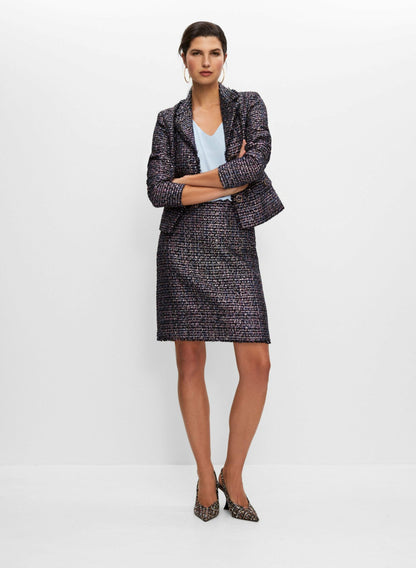 Women Boucle Wool-Blend Pencil Skirt Multicolour | Melanie Lyne