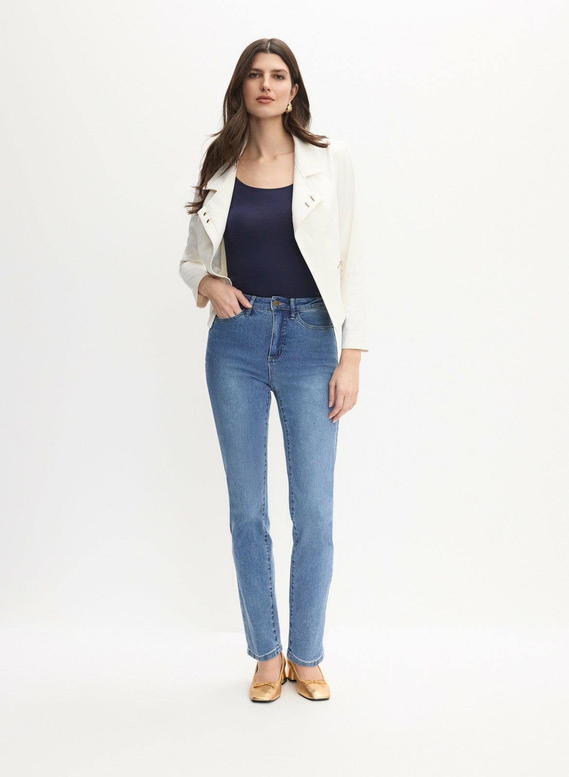 Women Vex - Stud Detail Jacket Ivory | Melanie Lyne