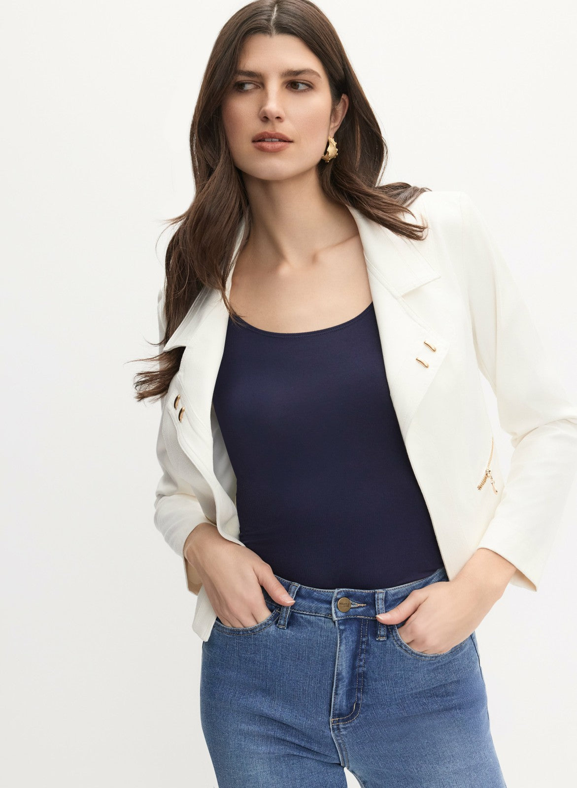 Women Vex - Stud Detail Jacket Ivory | Melanie Lyne