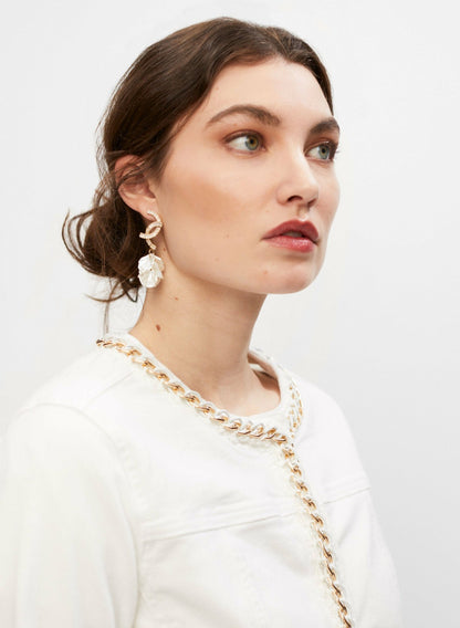 Women Crew Neck Jacket White | Melanie Lyne