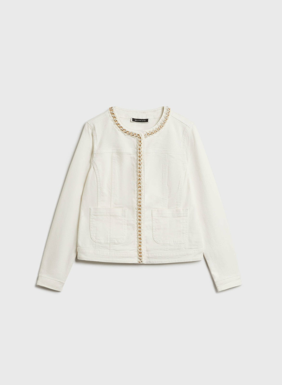 Women Crew Neck Jacket White | Melanie Lyne