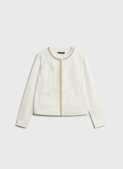 Women Crew Neck Jacket White | Melanie Lyne