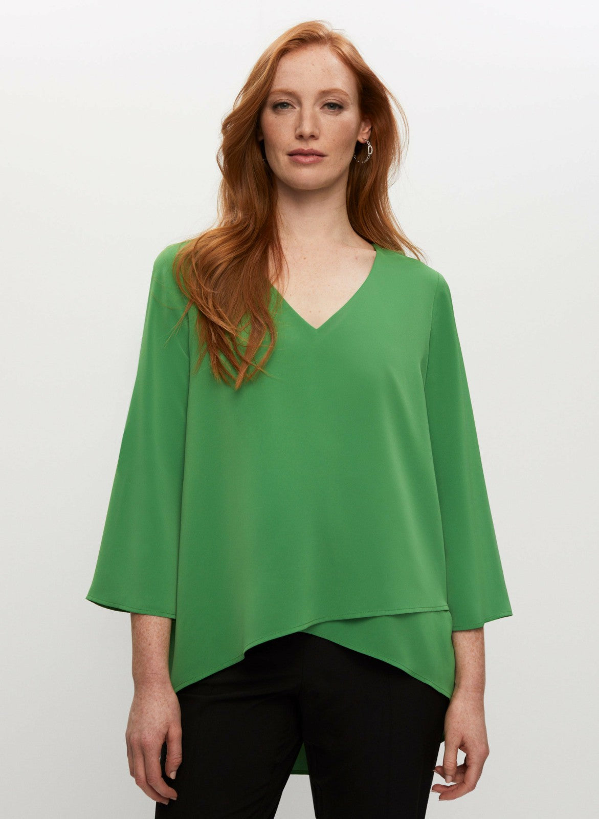 Women Layered Effect Asymmetric Blouse Apple Green | Melanie Lyne