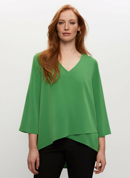 Women Layered Effect Asymmetric Blouse Apple Green | Melanie Lyne