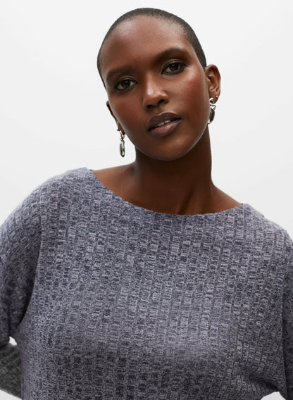 Women Asymmetrical Melange Knit Tunic Night Sky | Melanie Lyne