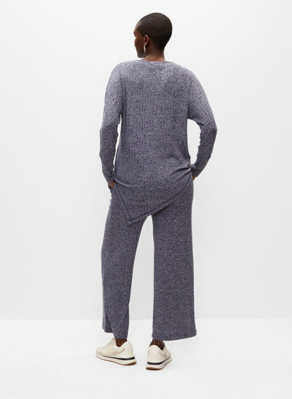 Women Asymmetrical Melange Knit Tunic Night Sky | Melanie Lyne