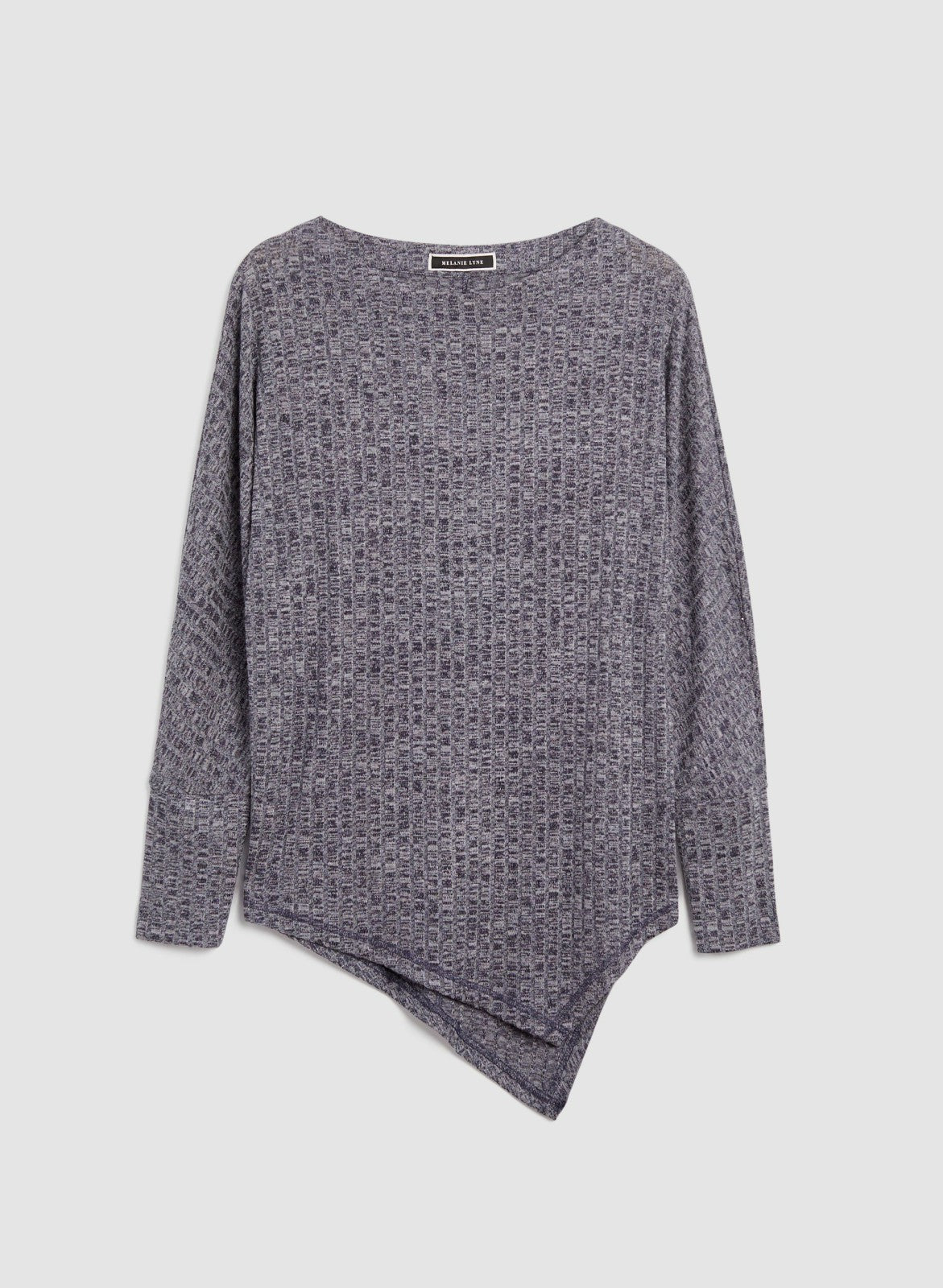 Women Asymmetrical Melange Knit Tunic Night Sky | Melanie Lyne