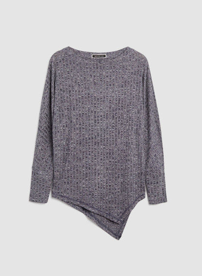 Women Asymmetrical Melange Knit Tunic Night Sky | Melanie Lyne