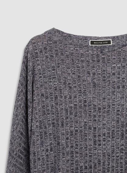 Women Asymmetrical Melange Knit Tunic Night Sky | Melanie Lyne
