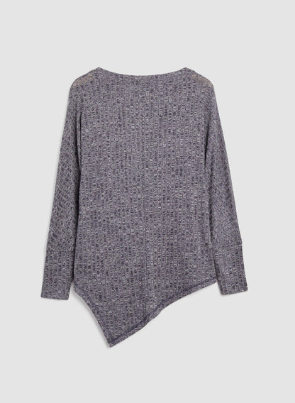 Women Asymmetrical Melange Knit Tunic Night Sky | Melanie Lyne