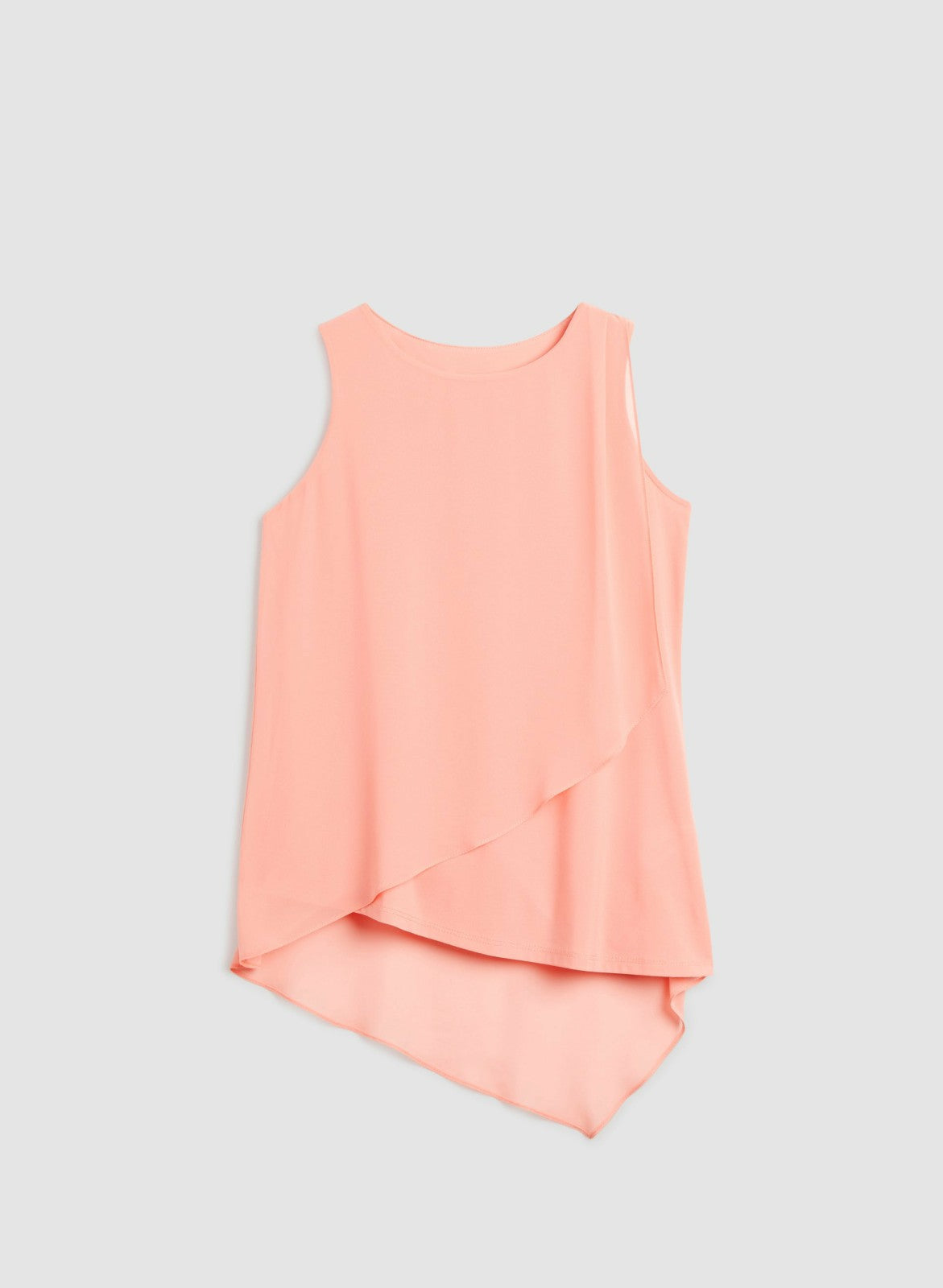 Women Sleeveless Chiffon Overlay Tunic Apricot | Melanie Lyne
