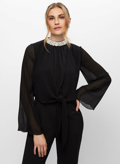 Women Tie Front Bolero Black | Melanie Lyne