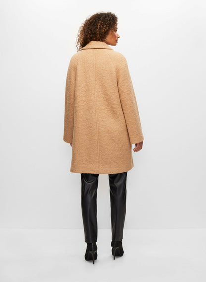 Women Textured Wool Blend Coat Camello | Melanie Lyne