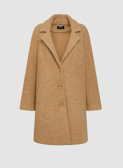 Women Textured Wool Blend Coat Camello | Melanie Lyne
