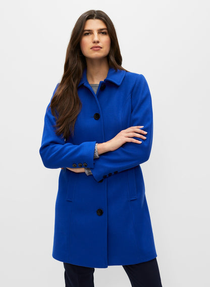 Women Stretch Wool Blend Coat Royal Blue | Melanie Lyne