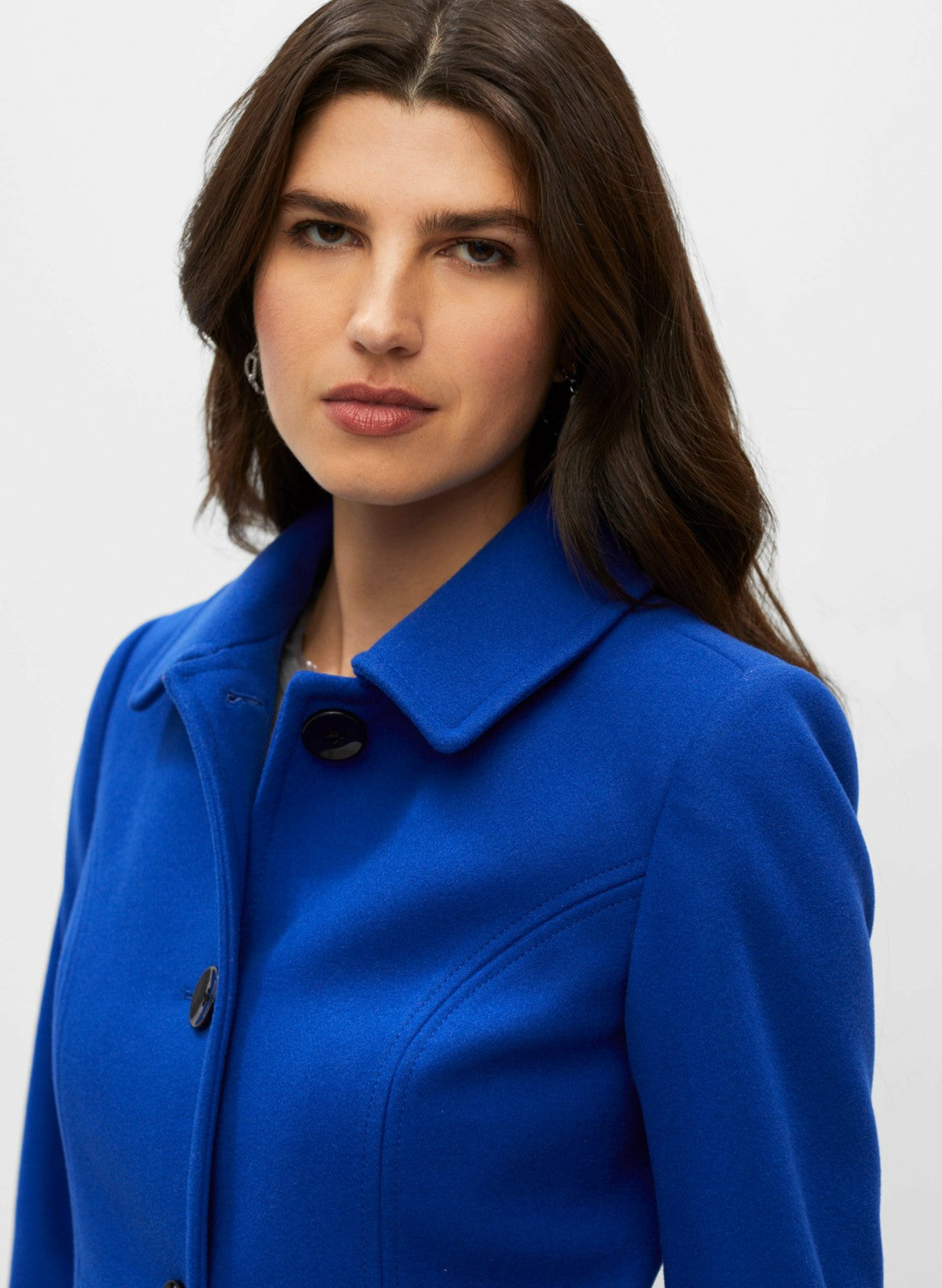 Women Stretch Wool Blend Coat Royal Blue | Melanie Lyne