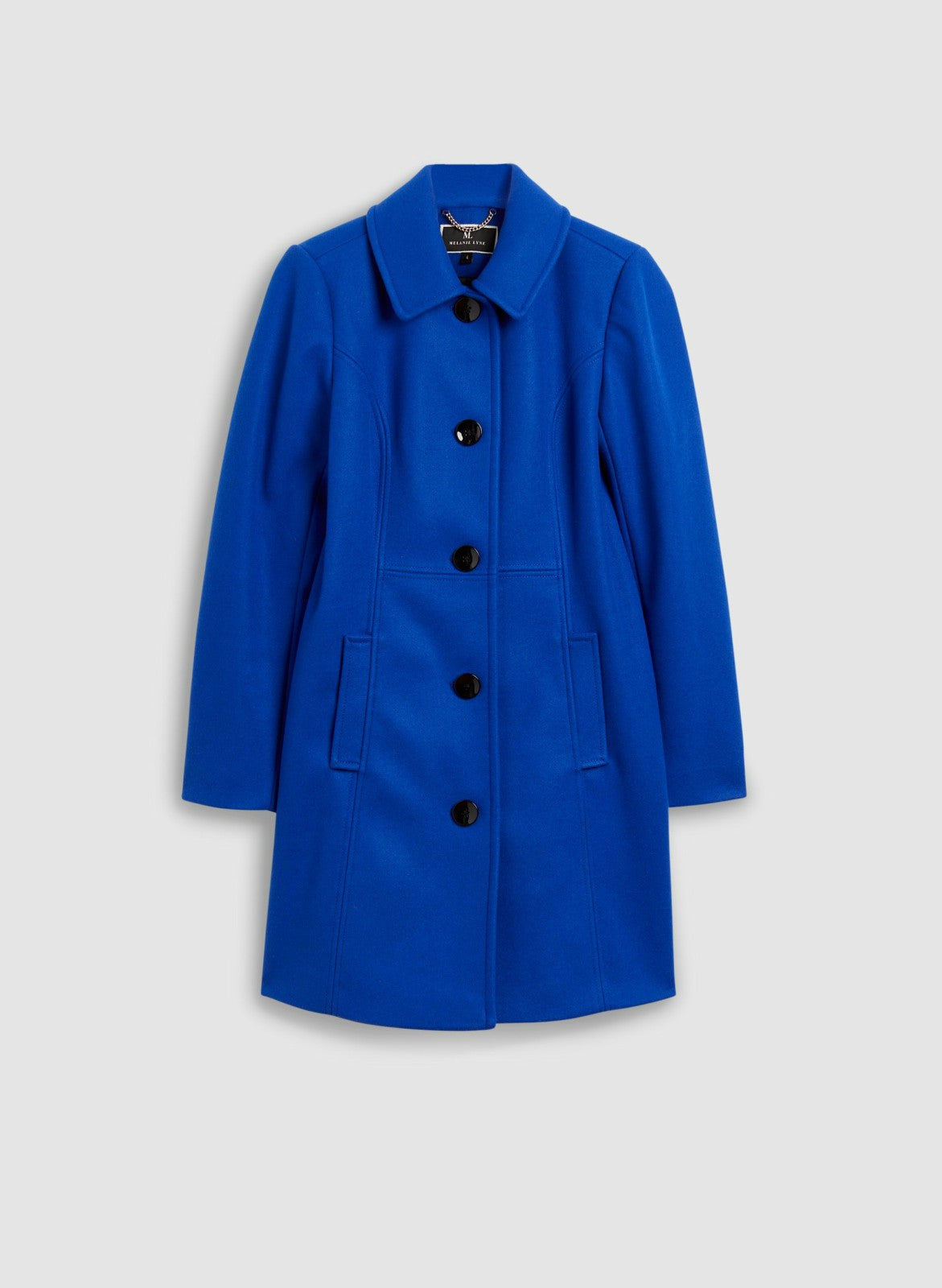 Women Stretch Wool Blend Coat Royal Blue | Melanie Lyne