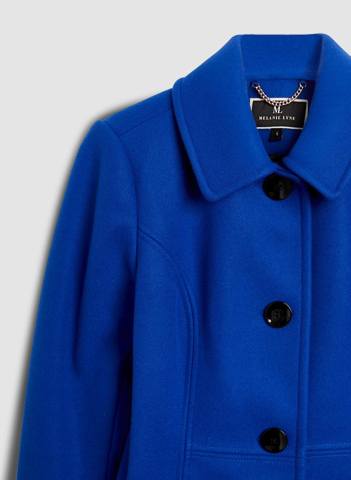 Women Stretch Wool Blend Coat Royal Blue | Melanie Lyne