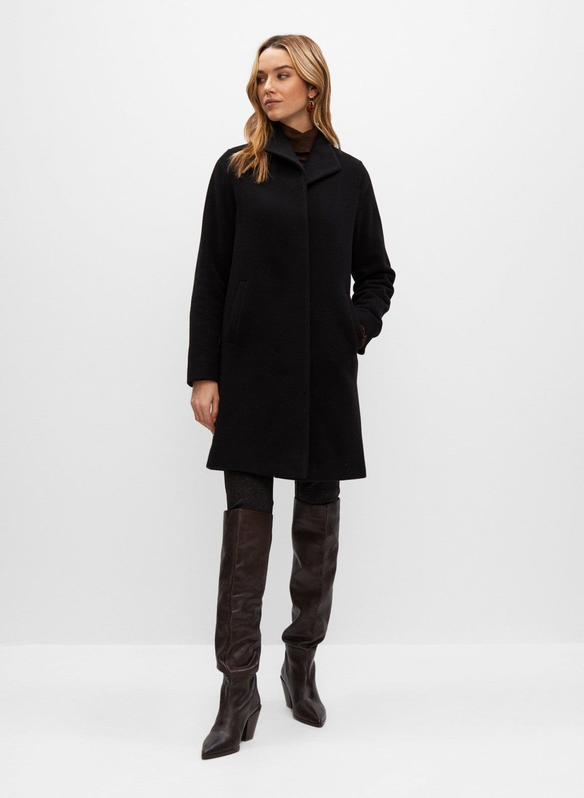 Women Mallia - Wool Blend Coat Black | Melanie Lyne