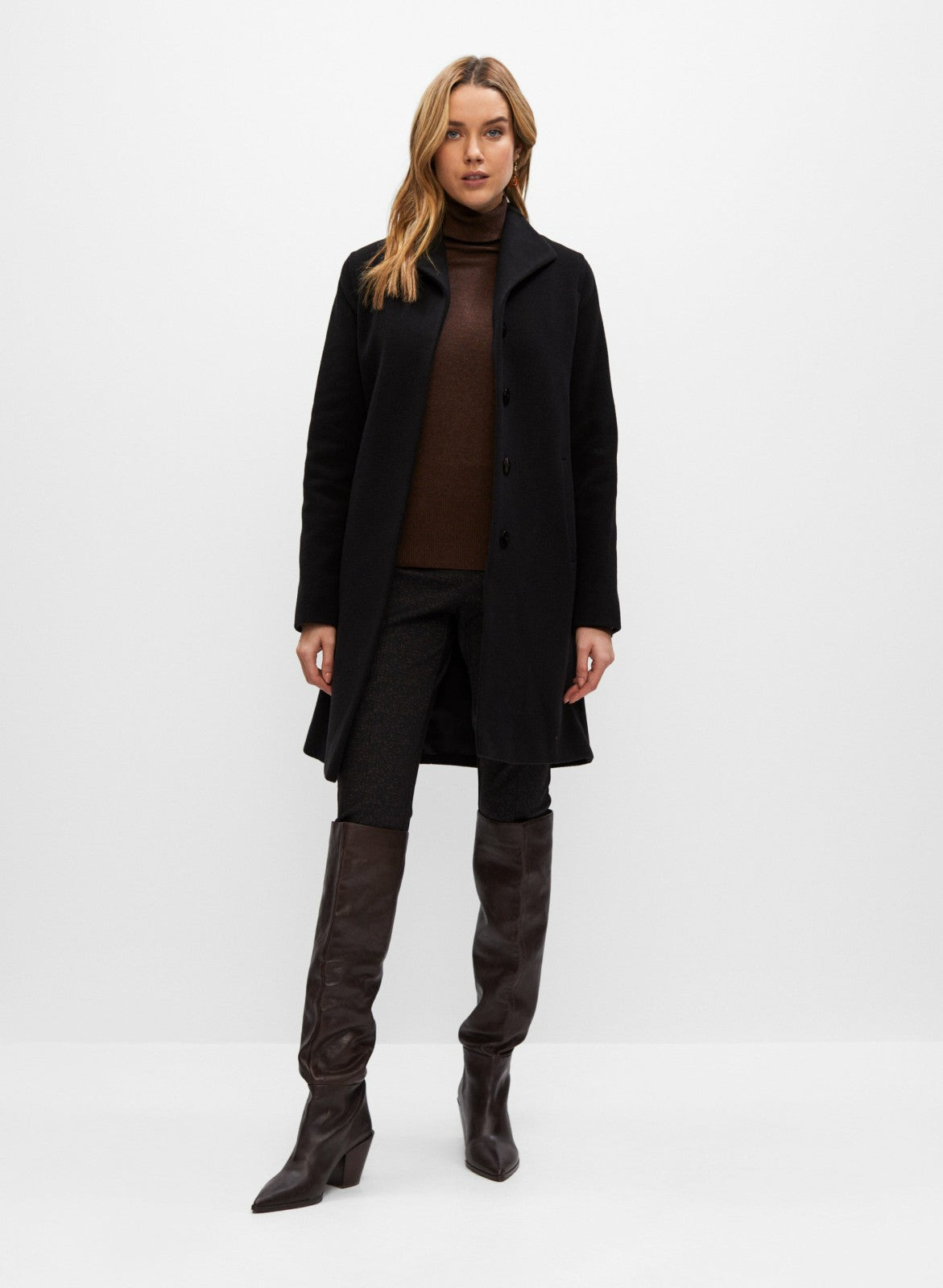 Women Mallia - Wool Blend Coat Black | Melanie Lyne