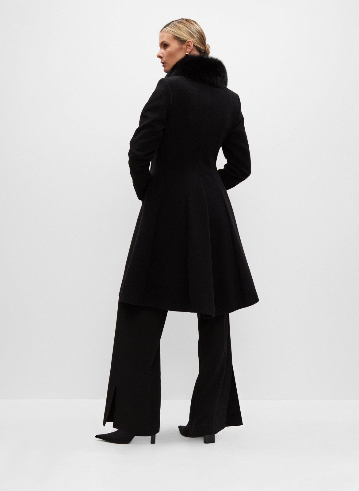 Women Mallia - Wool & Cashmere Blend Coat Black | Melanie Lyne