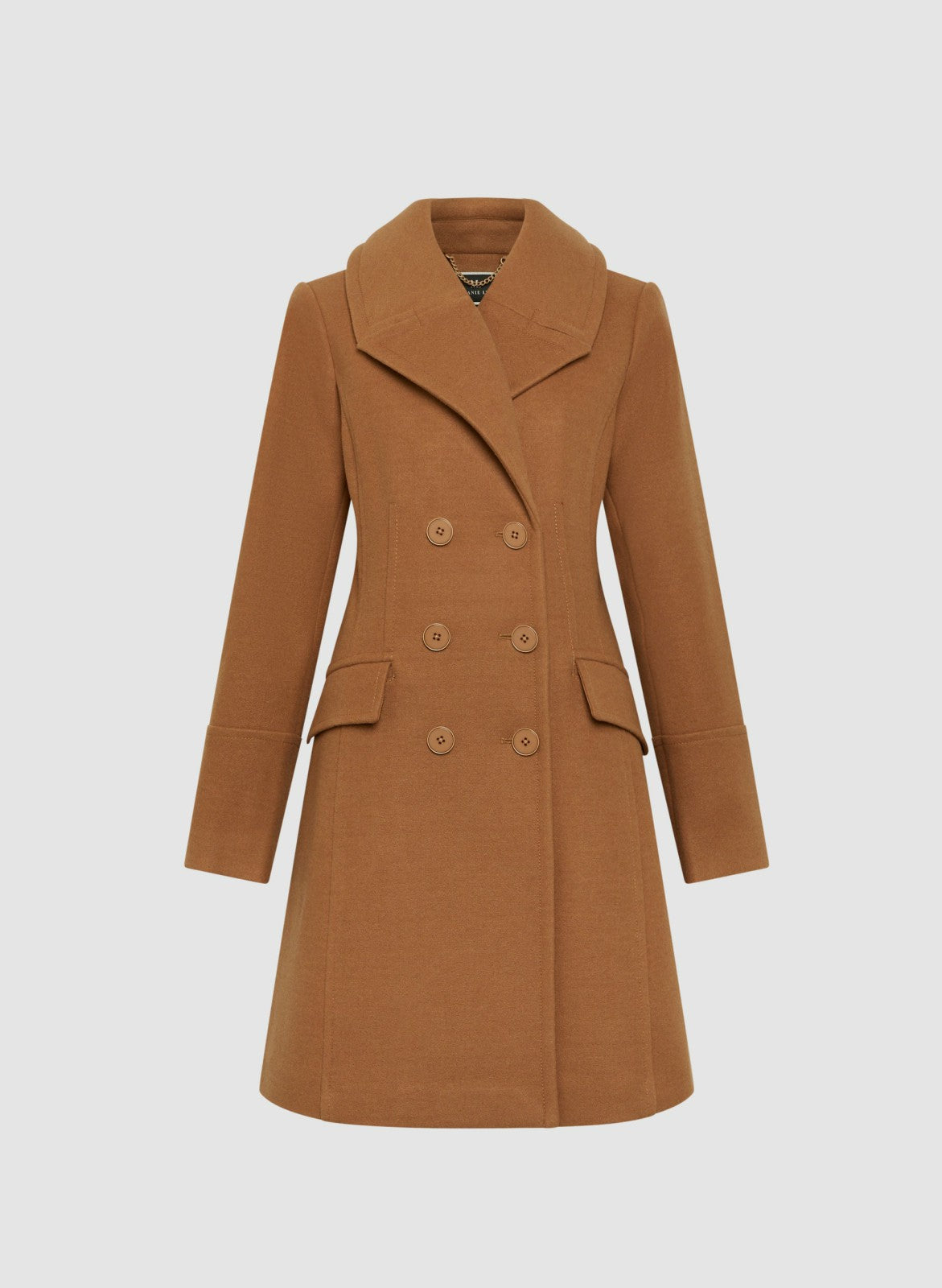 Women Stretch Wool Blend Coat Camel | Melanie Lyne