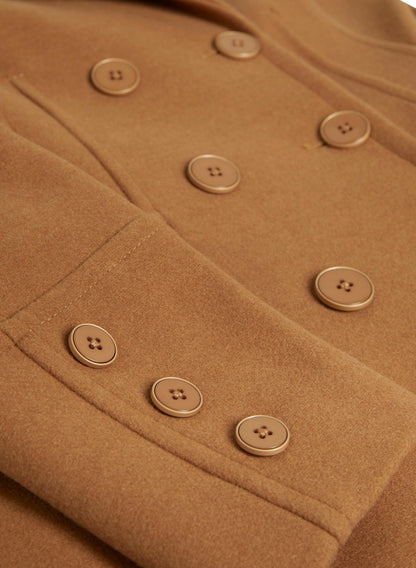 Women Stretch Wool Blend Coat Camel | Melanie Lyne