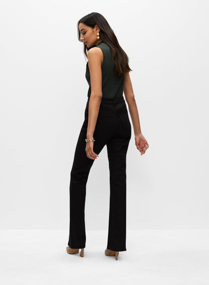 Women Flare Leg Jeans Black | Melanie Lyne