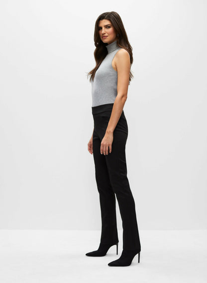 Women Madison Houndstooth Pull-On Pants Black Pattern | Melanie Lyne