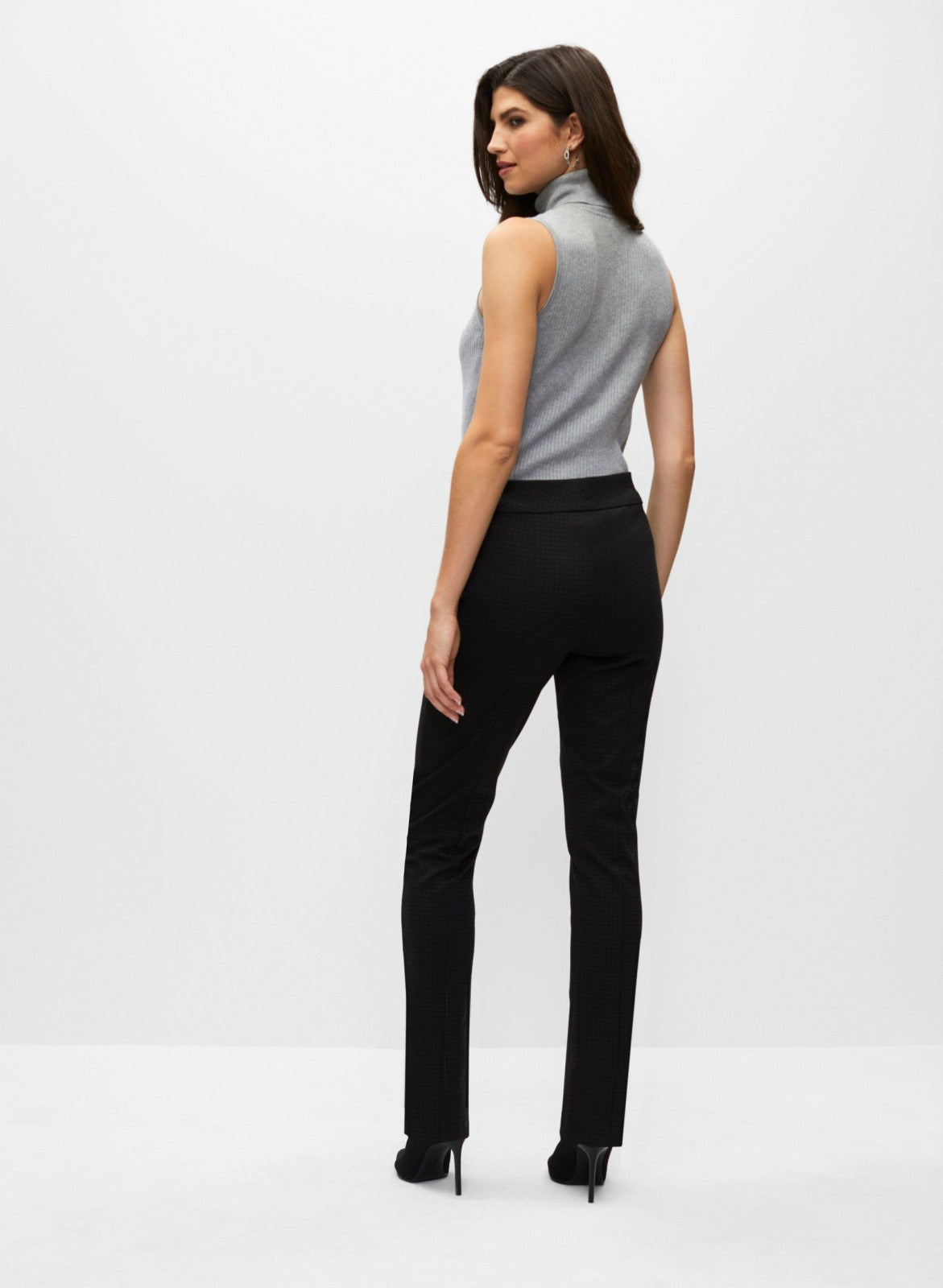 Women Madison Houndstooth Pull-On Pants Black Pattern | Melanie Lyne