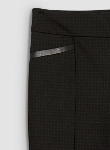 Women Madison Houndstooth Pull-On Pants Black Pattern | Melanie Lyne