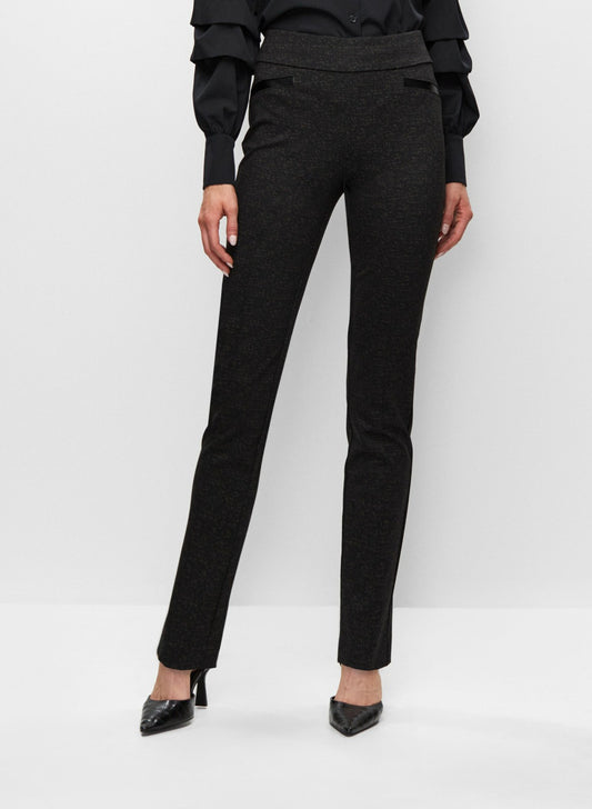 Women Madison Pull-On Abstract Print Pants Black Pattern | Melanie Lyne