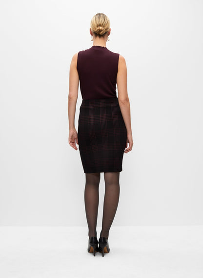 Women Ottoman Plaid Print Skirt Black Pattern | Melanie Lyne