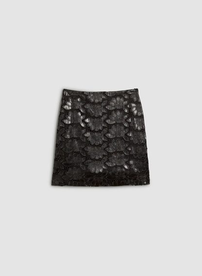 Women Floral Lace Skirt Black | Melanie Lyne