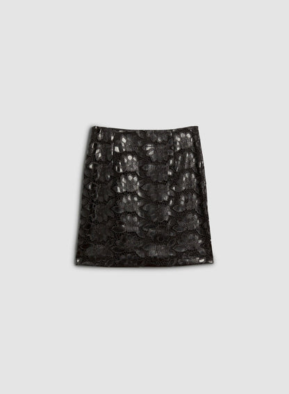Women Floral Lace Skirt Black | Melanie Lyne