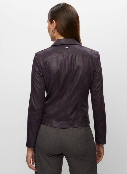 Women Vex - Stud Detail Faux Suede Jacket Aubergine | Melanie Lyne
