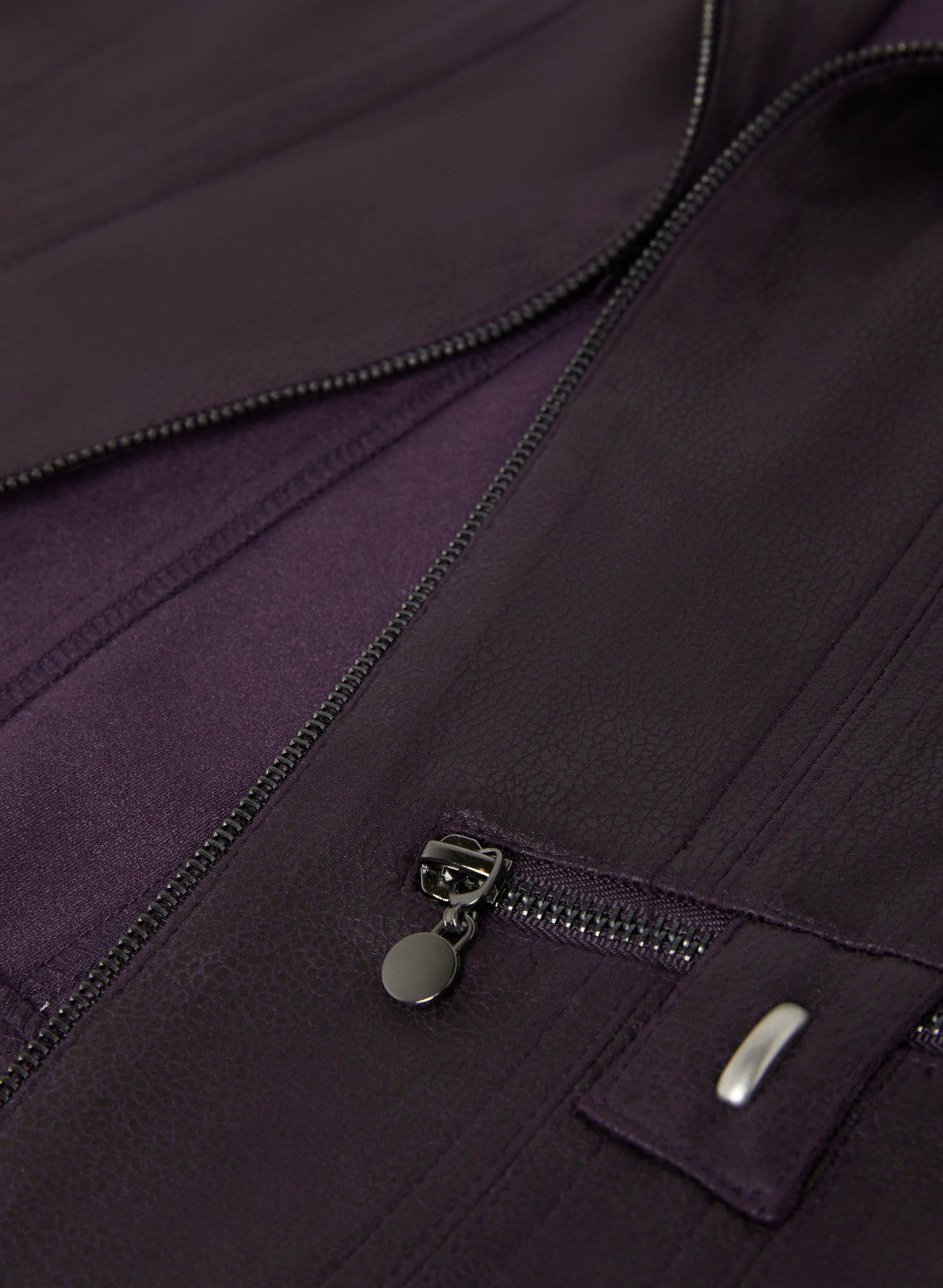 Women Vex - Stud Detail Faux Suede Jacket Aubergine | Melanie Lyne