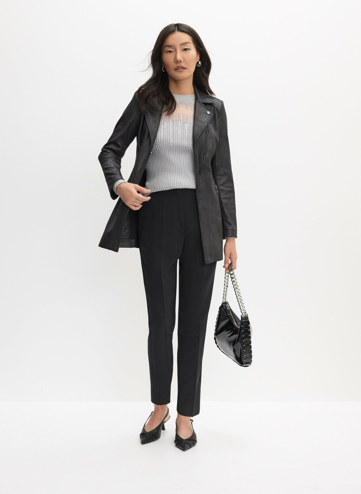 Women Vex - Faux Suede Redingote Black | Melanie Lyne