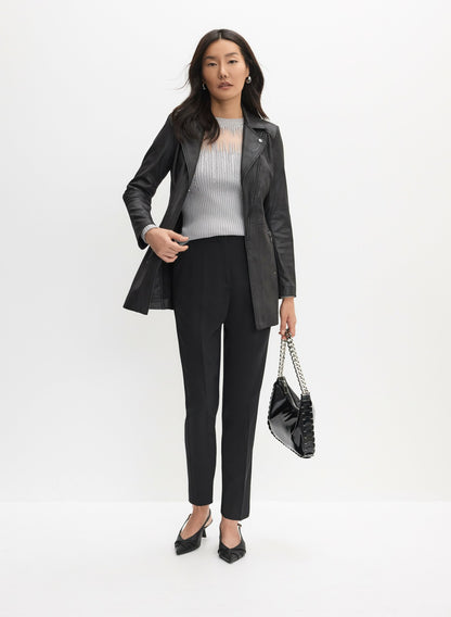 Women Vex - Faux Suede Redingote Black | Melanie Lyne