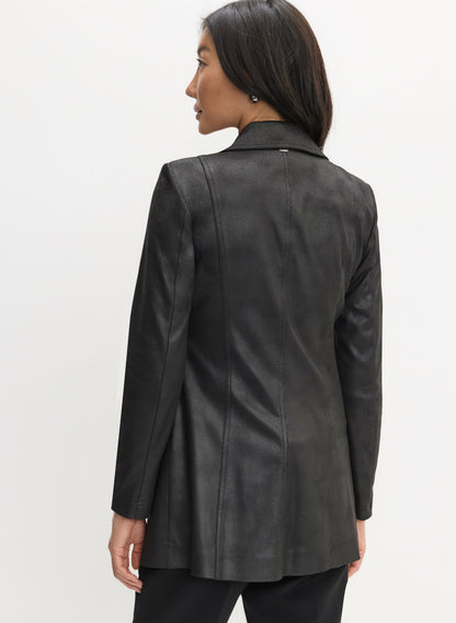 Women Vex - Faux Suede Redingote Black | Melanie Lyne