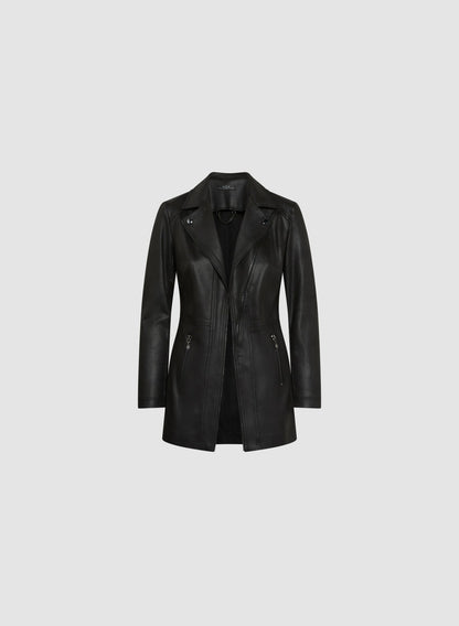 Women Vex - Faux Suede Redingote Black | Melanie Lyne