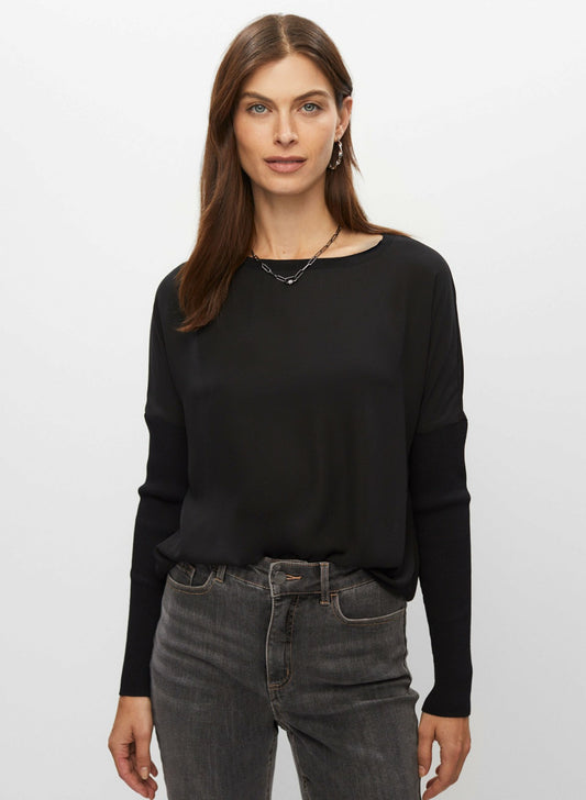 Women High-Low Tunic Top Black | Melanie Lyne