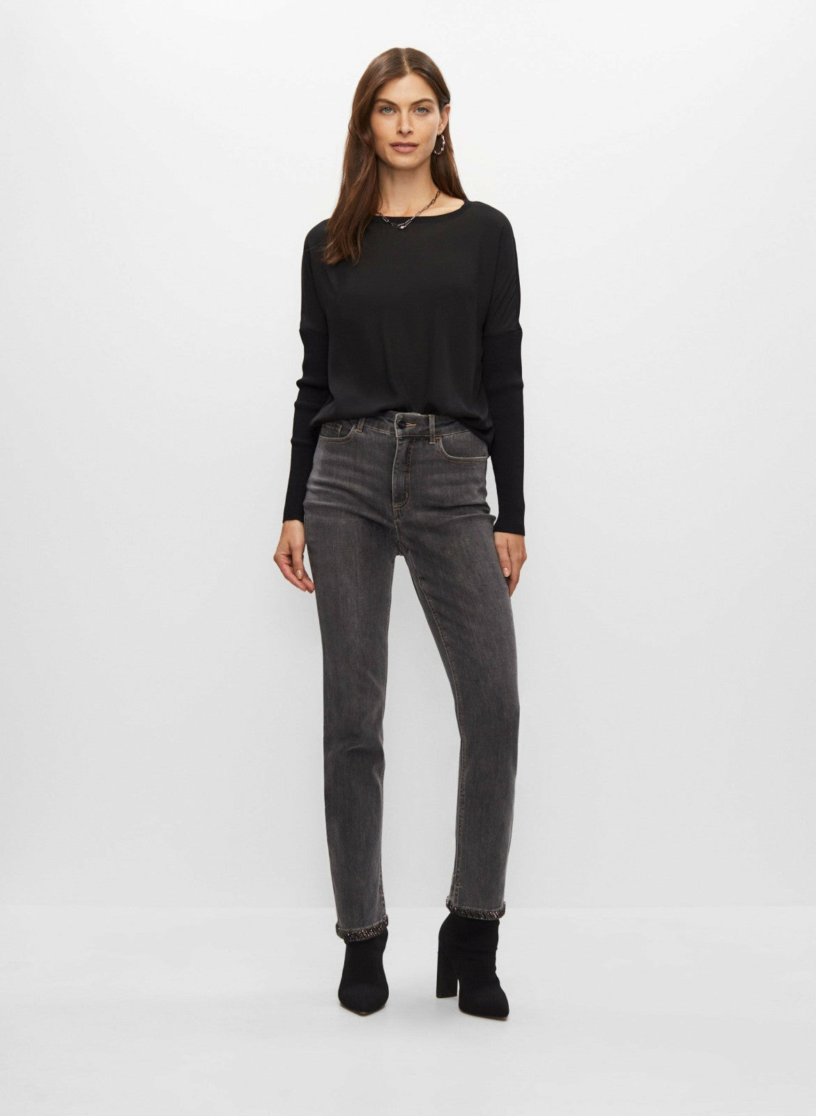 Women High-Low Tunic Top Black | Melanie Lyne