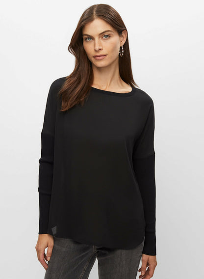 Women High-Low Tunic Top Black | Melanie Lyne