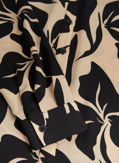 Women Abstract Floral Motif Tunic Black Pattern | Melanie Lyne