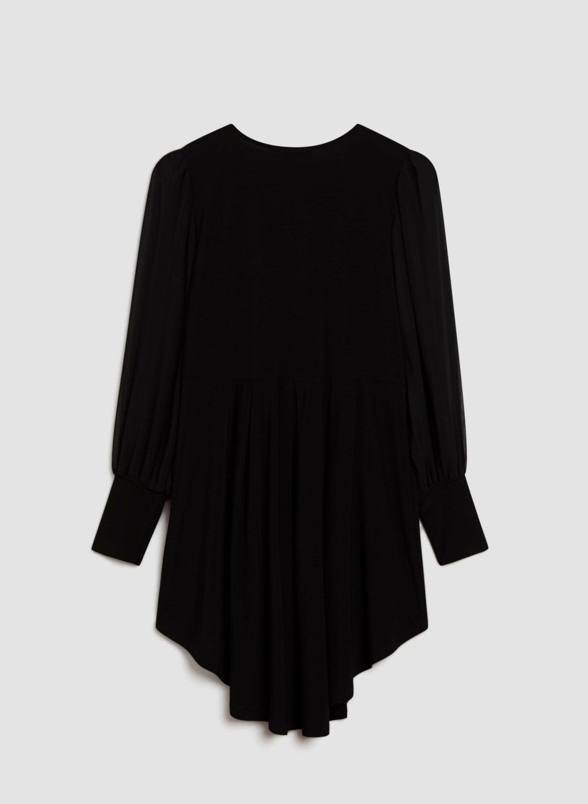 Women Chiffon Sleeve High-Low Tunic Black | Melanie Lyne
