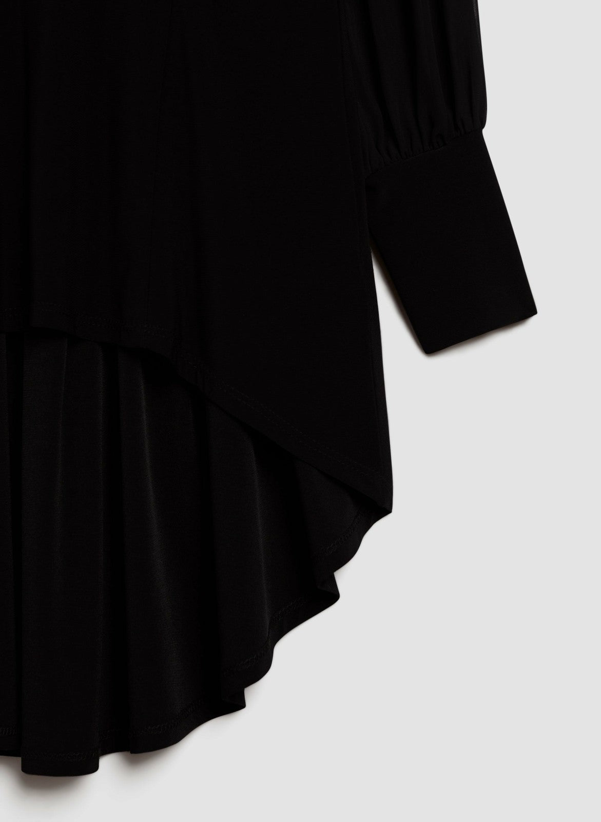 Women Chiffon Sleeve High-Low Tunic Black | Melanie Lyne