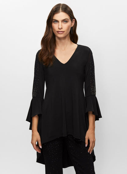 Women Bell Sleeve Tunic Black | Melanie Lyne