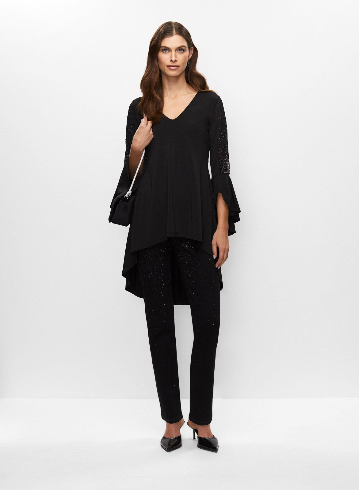 Women Bell Sleeve Tunic Black | Melanie Lyne